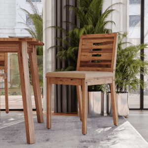 wood dining chair with cushion